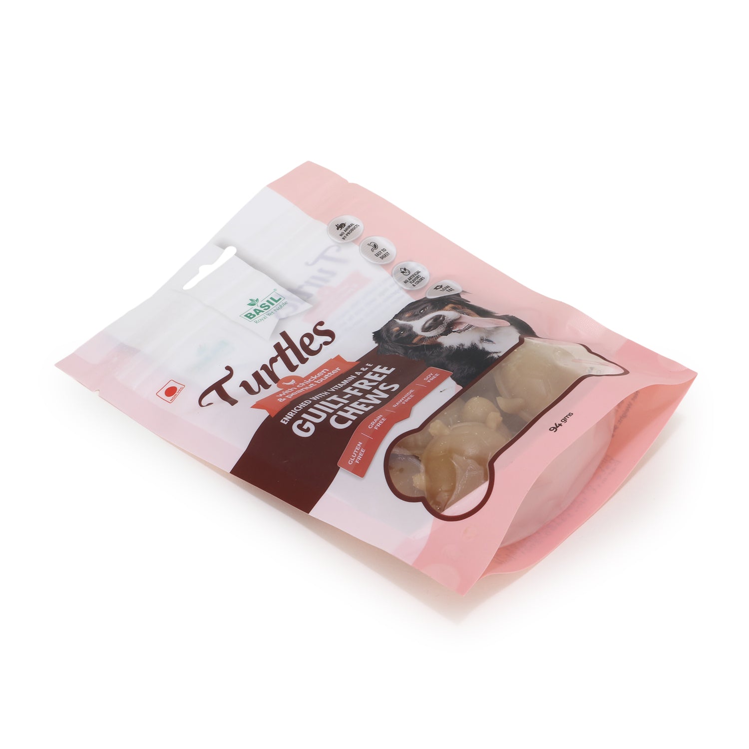Basil Turtles Chicken & Peanut Butter Guilt Free Chew Treats 92gm