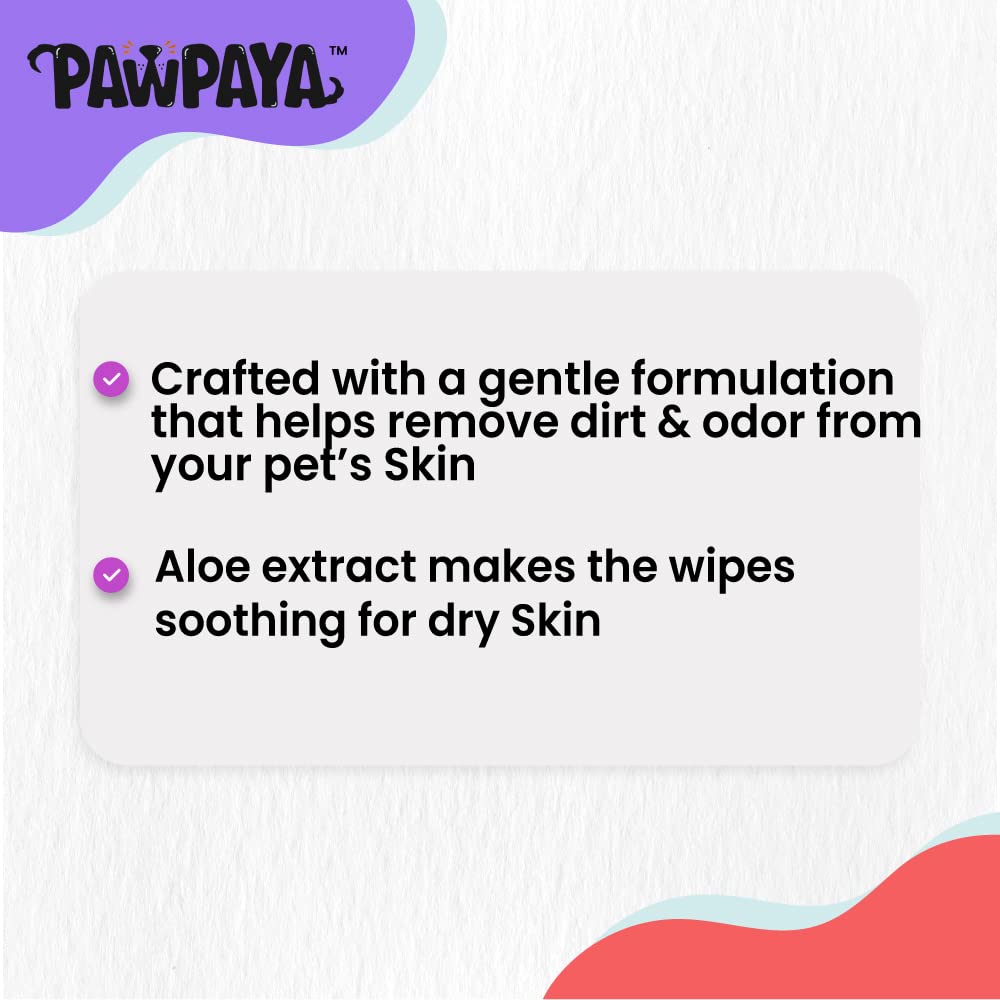 Pawpaya Pet Wipe Vegan & Cruelty-Free For Dogs & Cats 40 Pull Pack