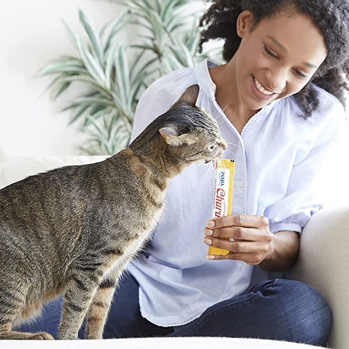 Inaba Churu Creamy Chicken With Shrimp Recipe Grain Free Treat For Cats 14g x 4 Tubes