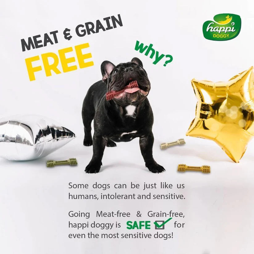 Happi Doggy Vegetarian Dental Chew - Zest - Orange  Vegetarian & Sustainable Treat For Dogs Single Pack