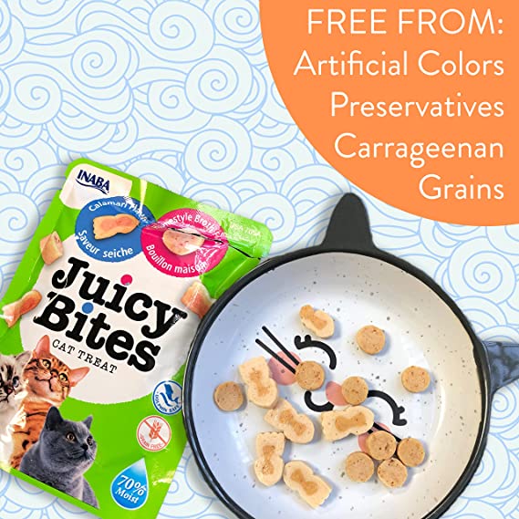 Inaba Juicy Bites Calamari & Homestyle Broth Flavor Grain Free Treat For Cats (11.3gmx3)