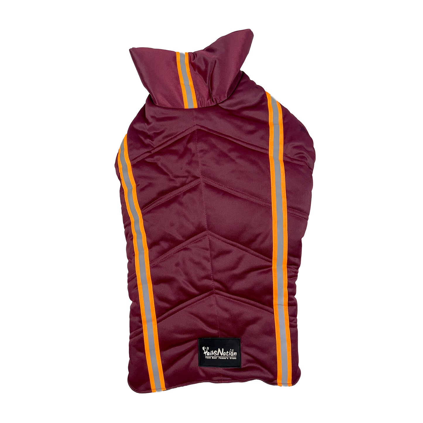Tails Nation Reflector Jacket with Chain Wine Berry | Warm and Comfy | Best for Hiking and Travel