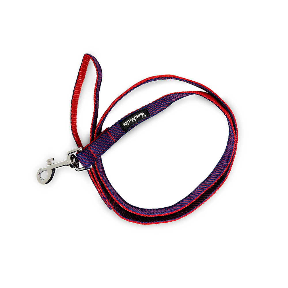 Tails Nation Sports Blueberry & Red Flat Leash For Your Furry Friend