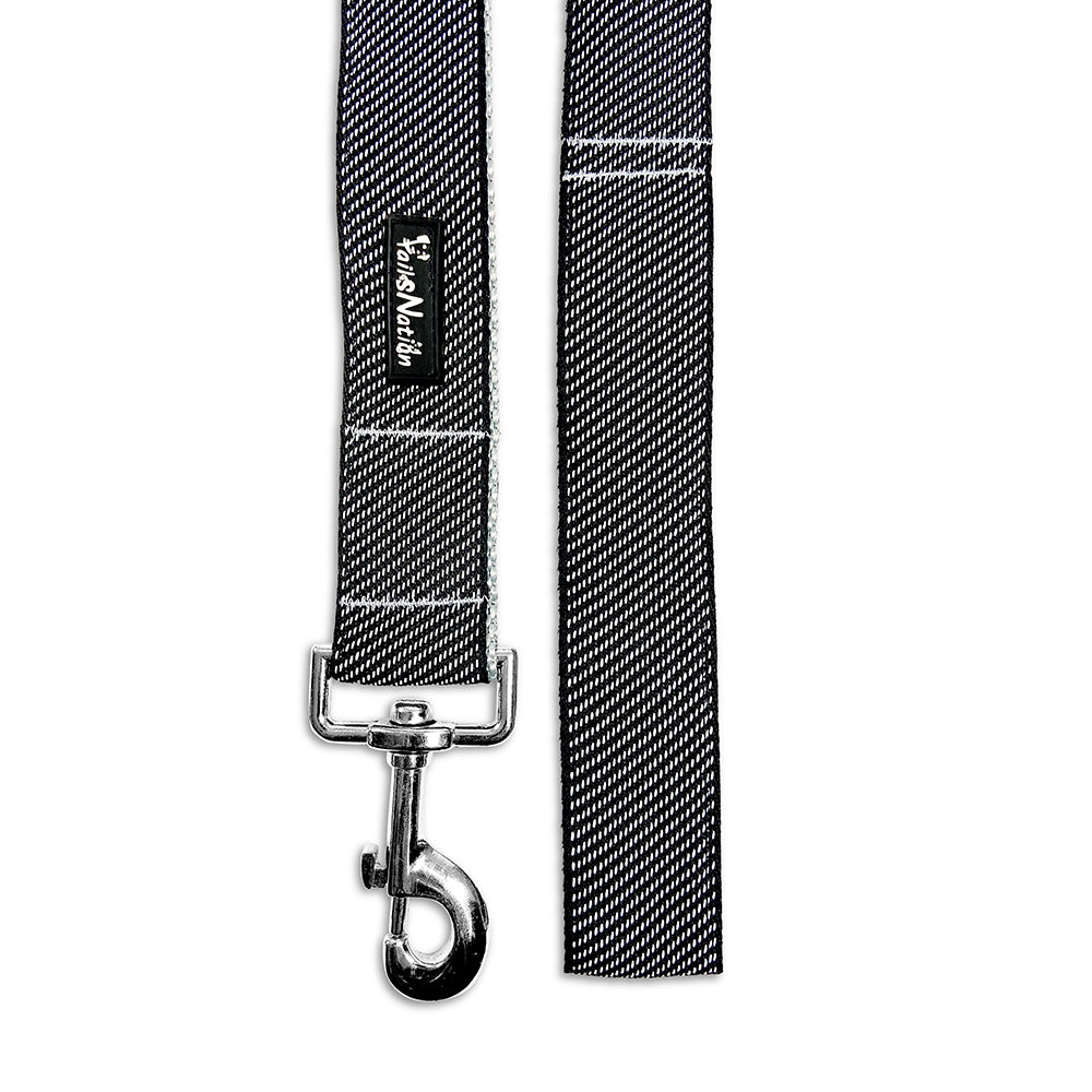Tails Nation Sports Black & White Flat Leash For Your Furry Friend