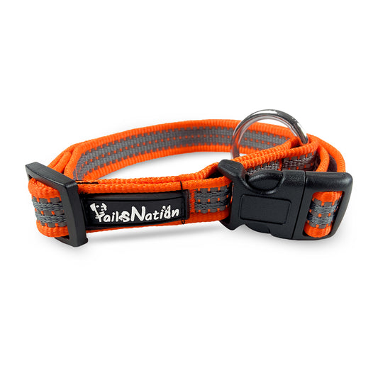 Tails Nation Reflective Pumpkin Orange Collar For Your Furry Friend