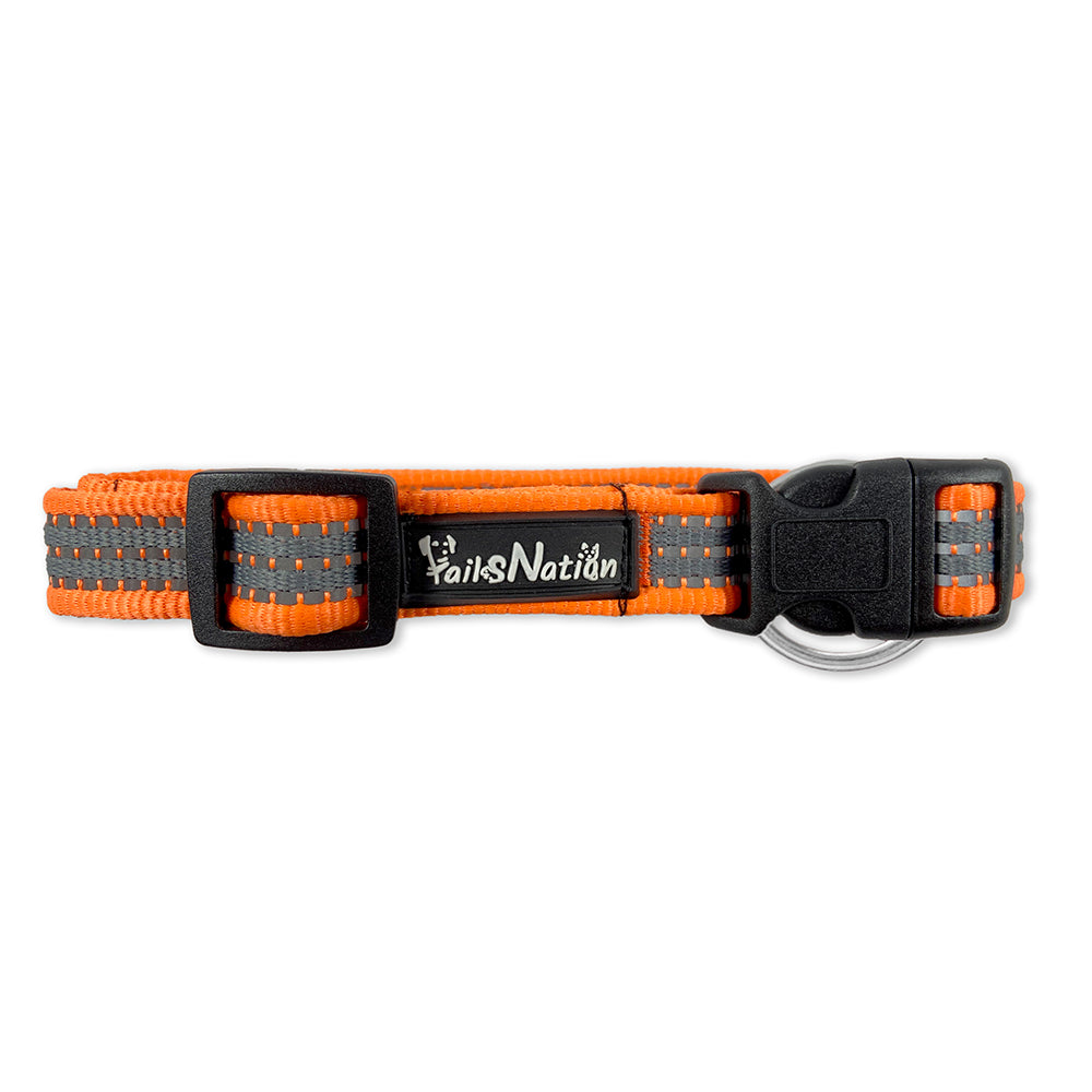 Tails Nation Reflective Pumpkin Orange Collar For Your Furry Friend