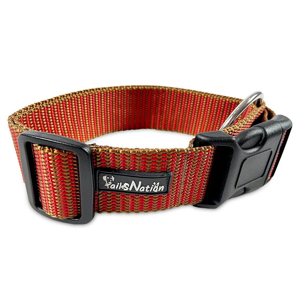 Tails Nation Criss Cross Brown & Red Collar For Your Friend