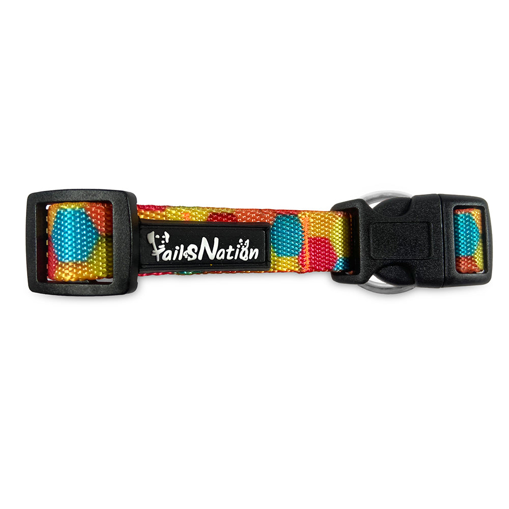 Tails Nation Digital Printed  Regular Hexagon Collar For Your Furry Friend