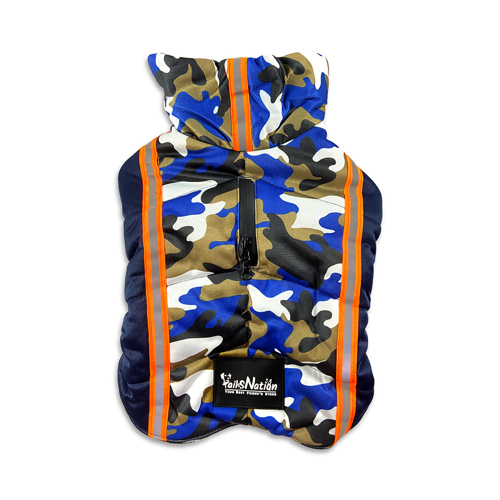 Tails Nation Fauji Jacket Royal Blue & White | Warm and Stylish with Harness Opening