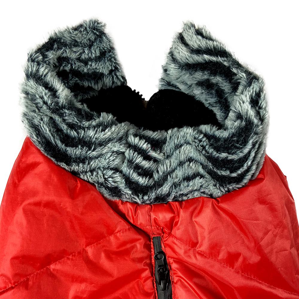 Tails Nation Solid Fur Jacket Red | Warm and Stylish with Harness Opening