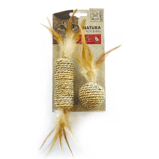 M-Pets Natura Seagrass Roll & Ball Toy for Cats