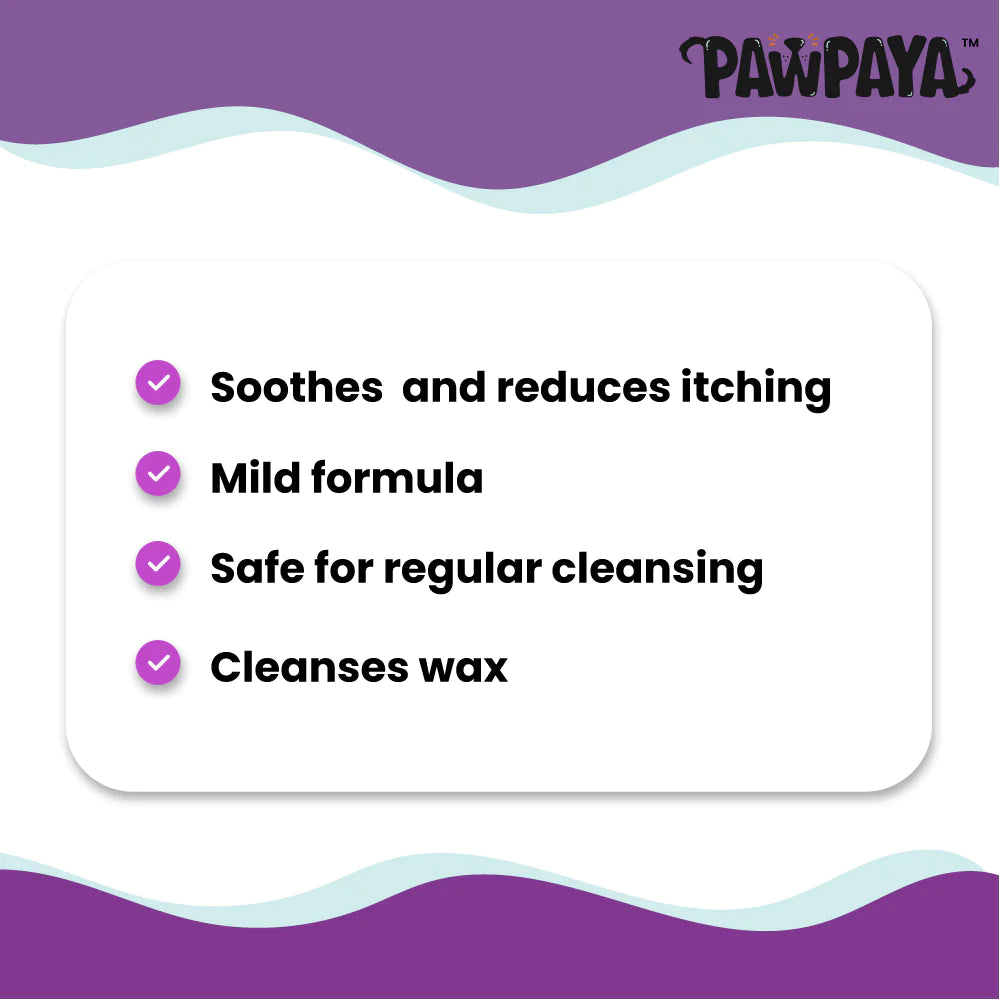 Pawpaya Ear Wipe Vegan & Cruelty-Free For Dogs & Cats 25 Pull Pack