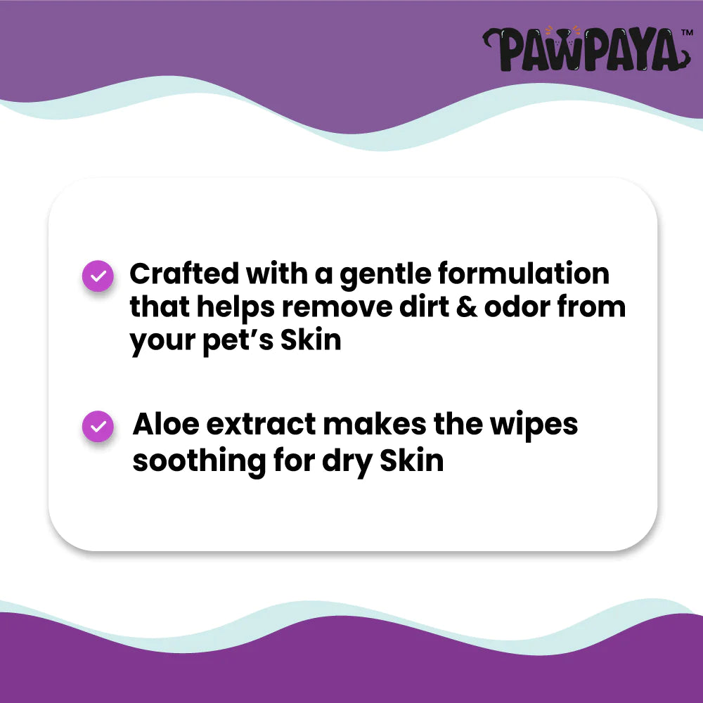Pawpaya Ear Wipe Vegan & Cruelty-Free For Dogs & Cats 25 Pull Pack