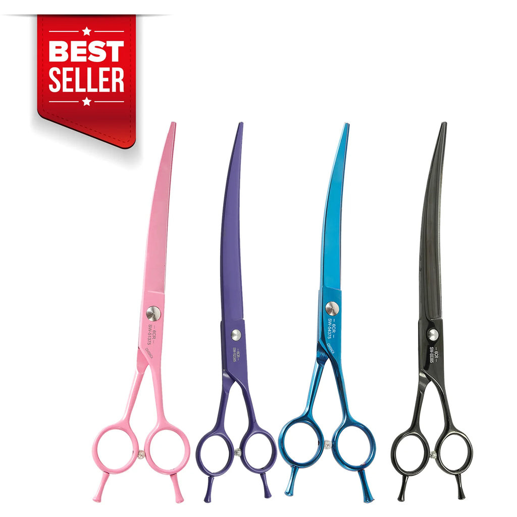 Kiss Grooming Swan Curved Scissors Size 8.5 For Pets