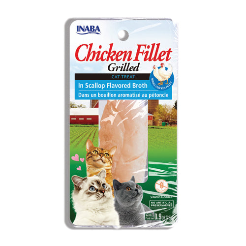 Inaba Grilled Chicken Fillet in Scallop Broth Treat For Cats 25g