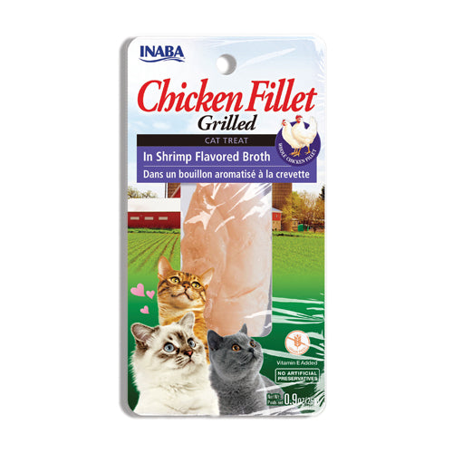Inaba Grilled Chicken Fillet in Shrimp Broth Treat For Cats 25g