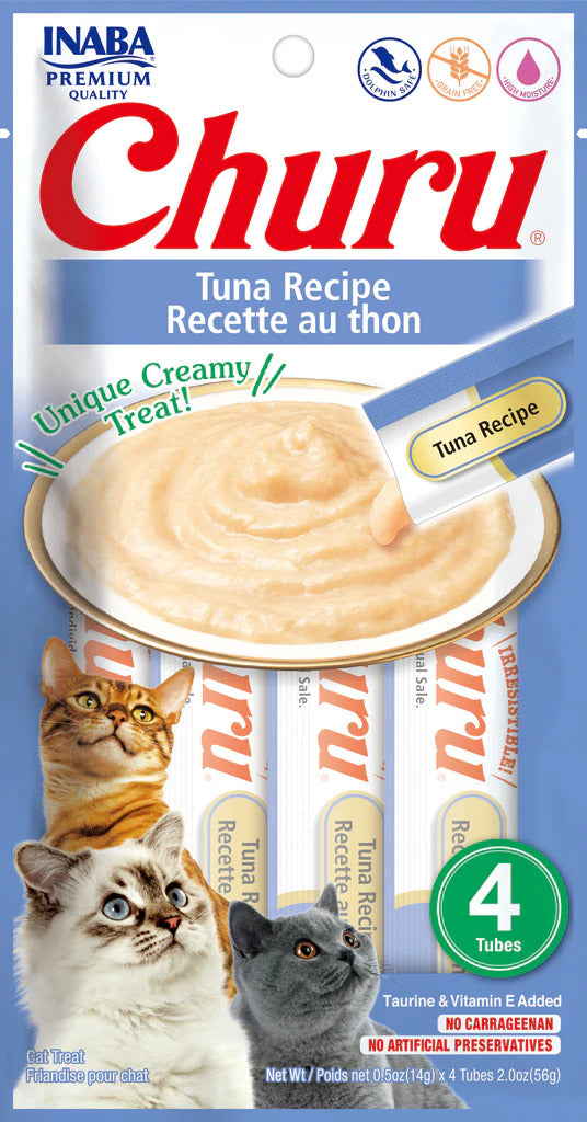 Inaba Churu Creamy Tuna Recipe Grain Free Treat For Cats 14g x 4 Tubes