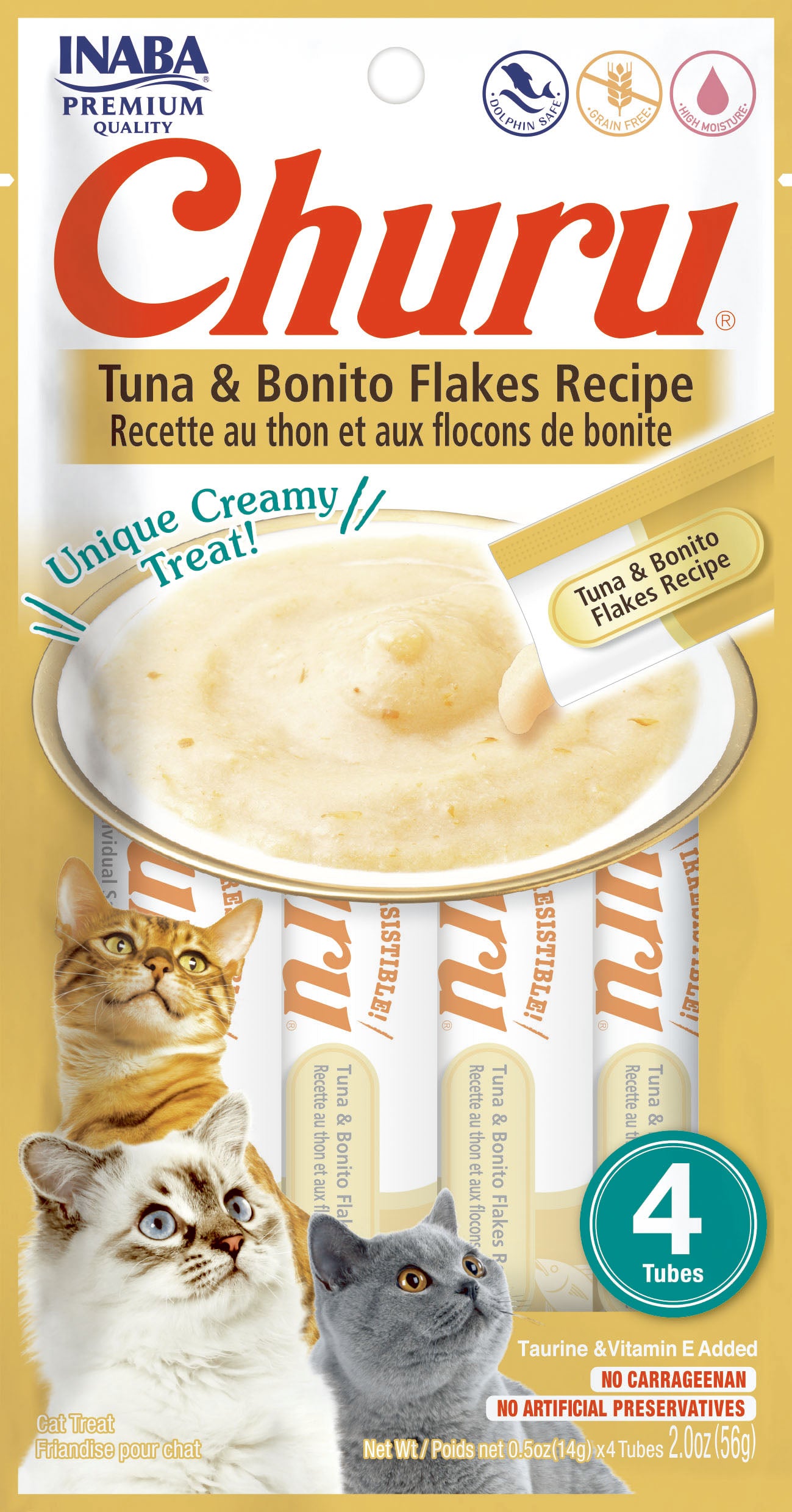 Inaba Churu Creamy Tuna Bonito Flakes Recipe Grain Free Treat For Cats