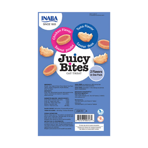 Inaba Juicy Bites Chicken & Tuna Flavor Grain Free Treat For Cats