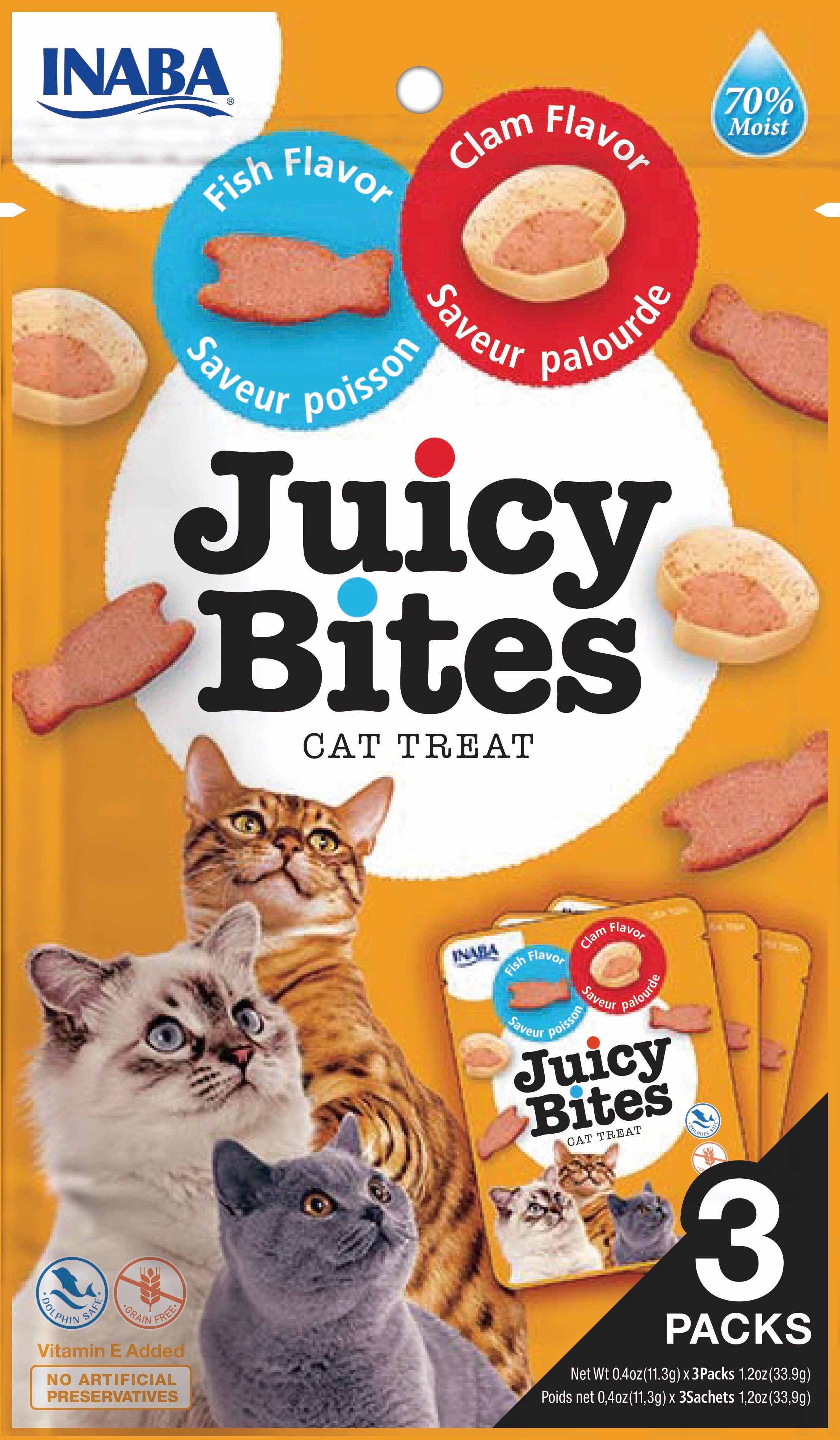 Inaba Juicy Bites Fish & Clam Flavor Grain Free Cat Treat