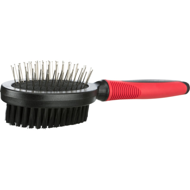 TRIXIE Brush Double Sided Plastic Nylon & Metal Bristles 5 X 12 CM