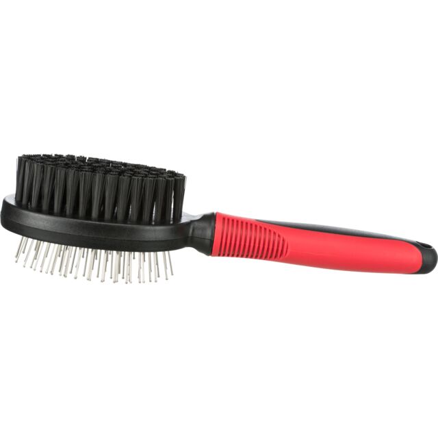 Trixie Brush Double Sided plastic / Nylon & Metal Bristles 7 X 25 cm