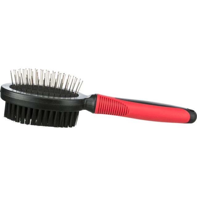 Trixie Brush Double Sided plastic / Nylon & Metal Bristles 7 X 25 cm