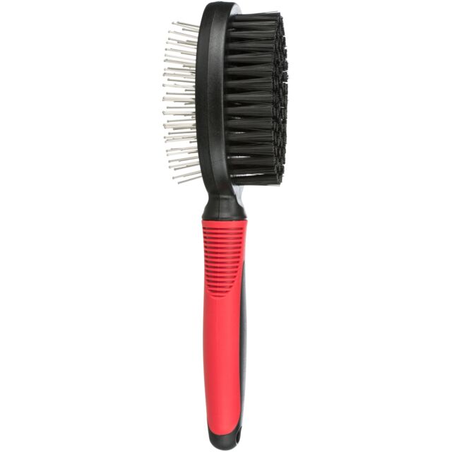 TRIXIE Brush Double Sided Plastic Nylon & Metal Bristles 5 X 12 CM